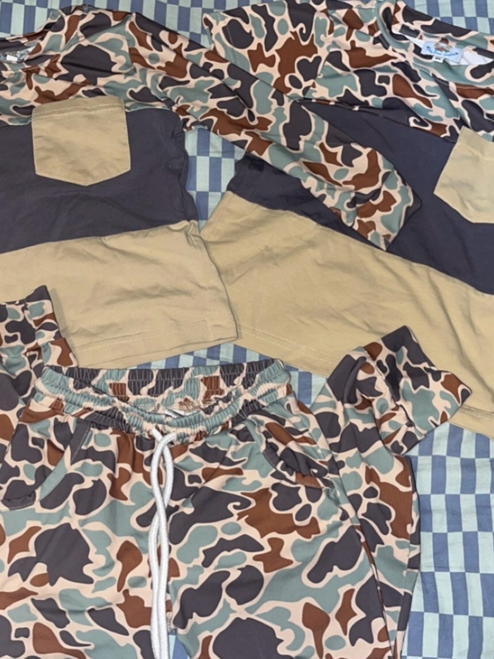 Kids Camo Matching Set - Green/Brown Neutral